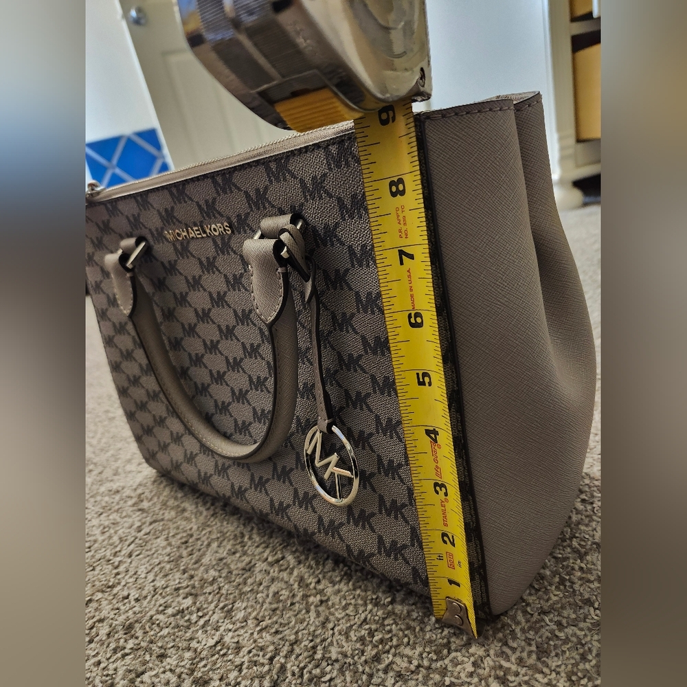 BRAND NEW NWT Michael Kors Kellen gray medium satchel purse - Picture 10 of 11